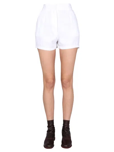 Aspesi Wide Leg Mini Shorts For Women In White