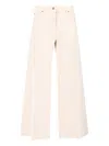 Aspesi Wide-leg Off-white Jeans With Textured Weave In Neutral