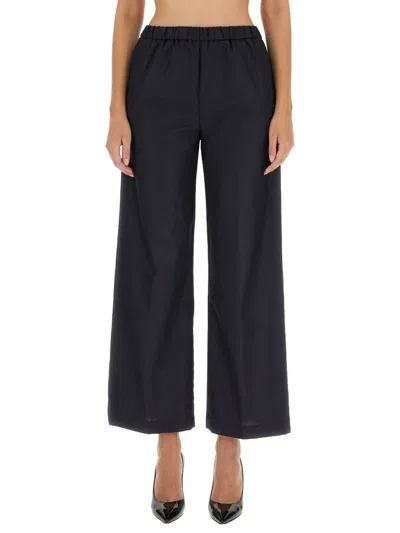 Aspesi Tailored High-waist Pants With Wide Legs In Black
