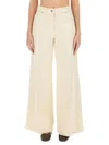 Aspesi High-waisted Wide-leg Pants With Belt Loops And Seam Details In Neutral