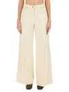 Aspesi High-waisted Wide-leg Pants With Belt Loops And Seam Details In Neutral