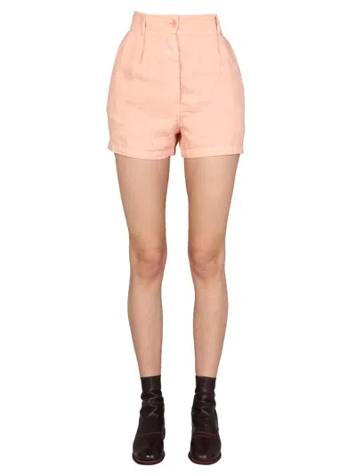 Aspesi Wide Leg Shorts In Pink