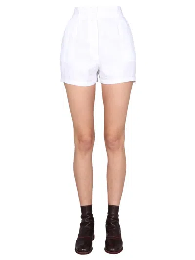 Aspesi Wide Leg Shorts In White
