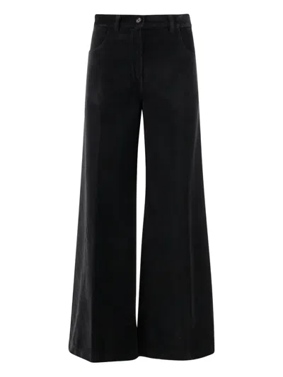 Aspesi Wide-leg Trousers In Black