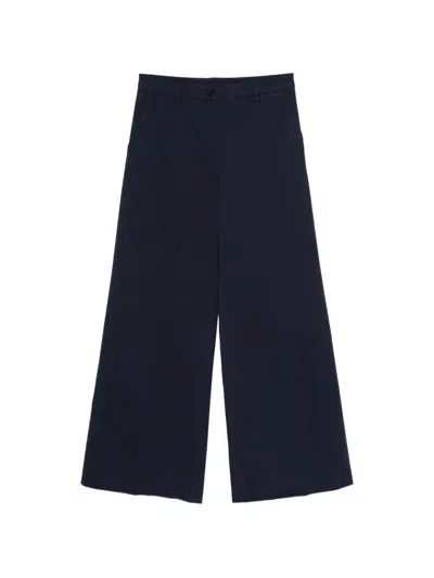 Aspesi Wide-leg Trousers In Blue