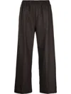 Aspesi Elastic-waist Wide-leg Trousers In Brown