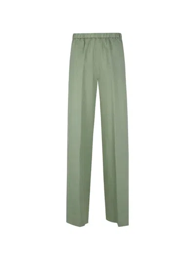 Aspesi Wide Leg Trousers In Green