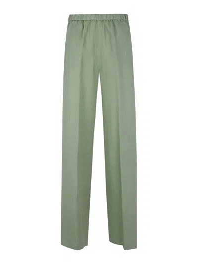 Aspesi Wide Leg Trousers In Green