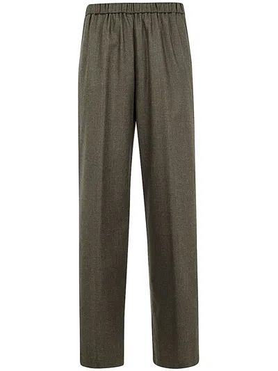 Aspesi Wide Leg Trousers In Green