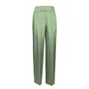 Aspesi Wide Leg Trousers In Green Viscose And Silk Twill