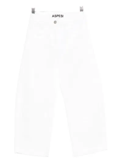 Aspesi Kids' Wide-leg Trousers In White