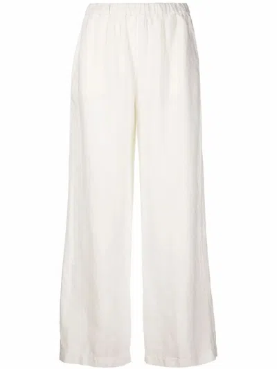 Aspesi Silk Nylon Wide Leg Lightweight Trousers In White