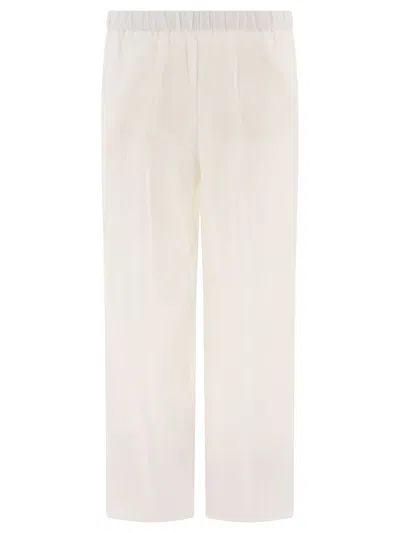 Aspesi Wide Linen Trousers White