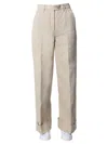 Aspesi Relaxed Fit Wide Leg Pants In Neutral