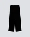 Aspesi Wide Trousers In Smooth Velvet In Black