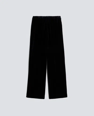 Aspesi Wide Trousers In Smooth Velvet In Black
