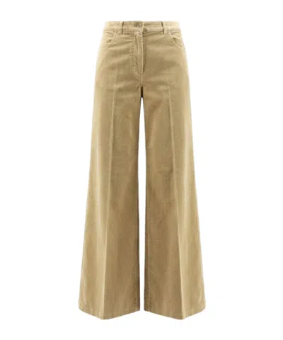 Aspesi Velvet Wide-leg Trousers In Neutral