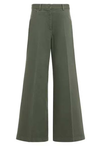 Aspesi Wide-leg High-waisted Trousers In Animal Print