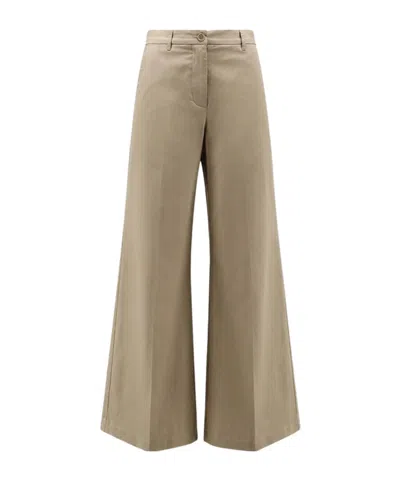 Aspesi Wide-leg Pants In Brown