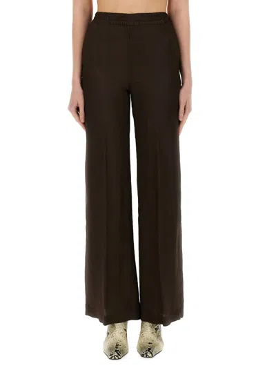 Aspesi Wide-leg Pants In Brown