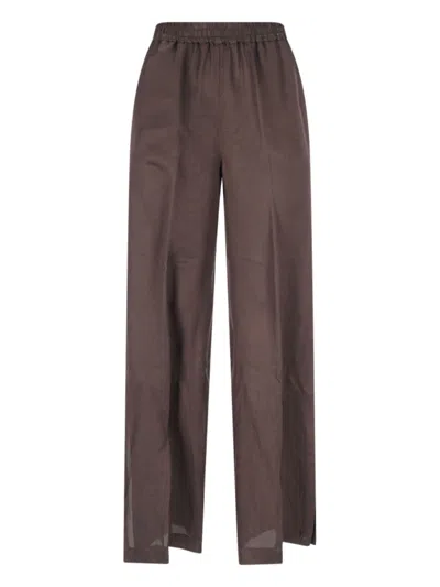 Aspesi Wide-leg Pants In Brown