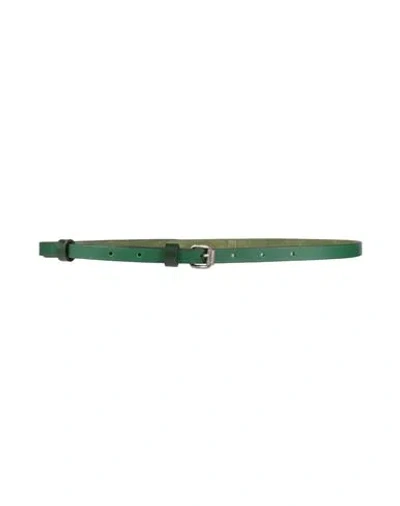 Aspesi Woman Belt Dark Green Size 8 Soft Leather