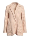 Aspesi Woman Blazer Beige Size 6 Cotton In Beige