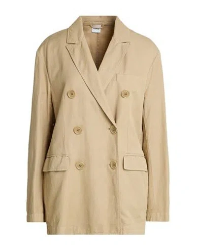 Aspesi Woman Blazer Beige Size 6 Cotton, Linen In Neutral