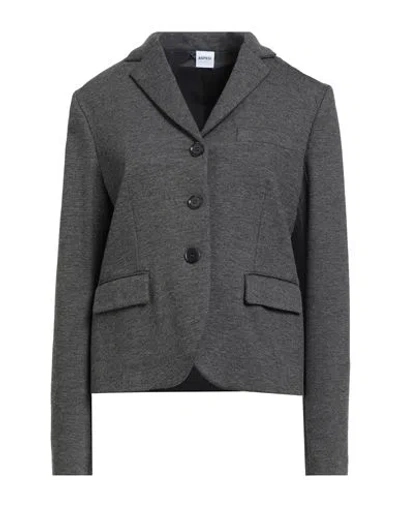 Aspesi Woman Blazer Charcoal Size 8 Viscose, Polyamide, Elastane In Gray