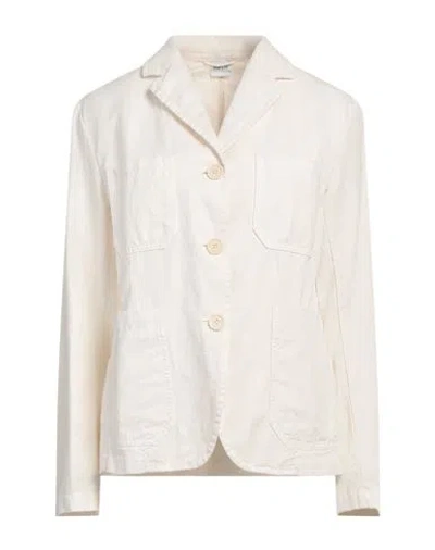 Aspesi Woman Blazer Cream Size 8 Cotton, Linen In White
