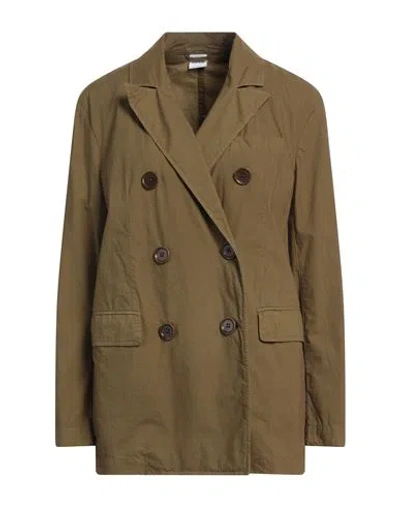 Aspesi Woman Blazer Military Green Size 10 Cotton