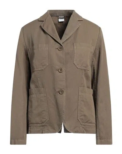 Aspesi Woman Blazer Military Green Size 6 Cotton, Linen