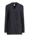 Aspesi Woman Blazer Navy Size 8 Polyester, Virgin Wool, Elastane In Blue