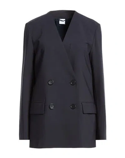 Aspesi Woman Blazer Navy Size 8 Polyester, Virgin Wool, Elastane In Blue