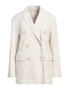 Aspesi Woman Blazer Off White Size 6 Cotton, Elastane