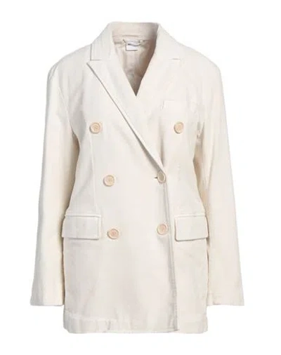 Aspesi Woman Blazer Off White Size 6 Cotton, Elastane