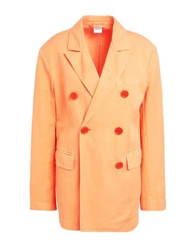Aspesi Woman Blazer Orange Size 6 Cotton, Linen