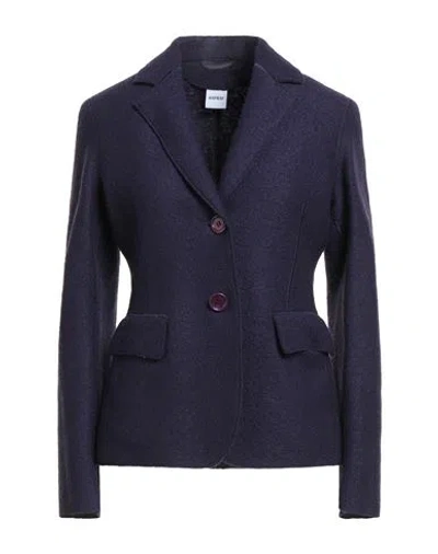 Aspesi Woman Blazer Purple Size 10 Virgin Wool In Blue