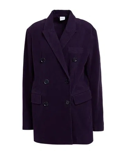 Aspesi Woman Blazer Purple Size 6 Cotton, Elastane