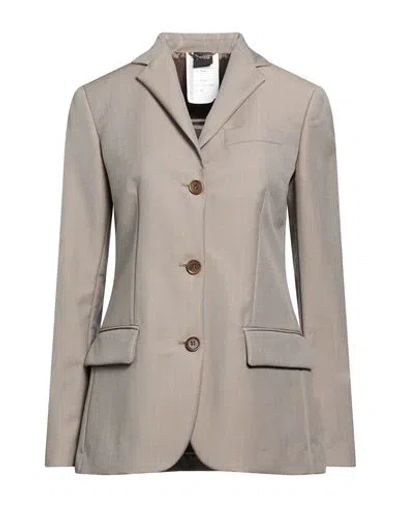 Aspesi Woman Blazer Taupe Size 4 Superkid Mohair, Wool