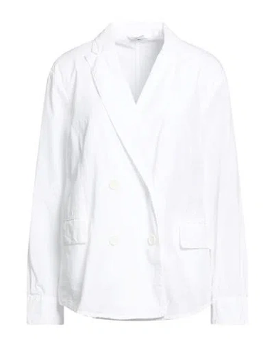 Aspesi Woman Blazer White Size 8 Cotton