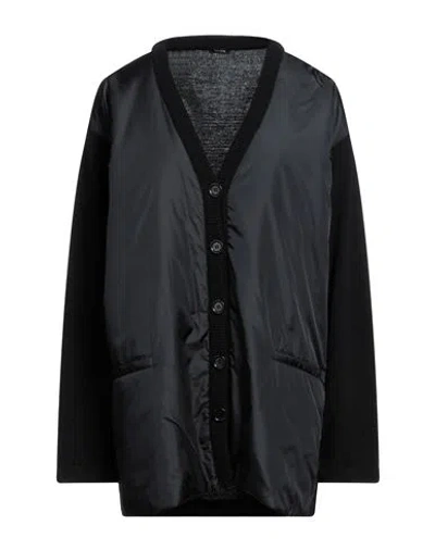 Aspesi Woman Cardigan Black Size 10 Wool, Polyamide
