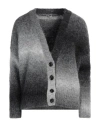 Aspesi Woman Cardigan Grey Size 2 Alpaca Wool, Polyamide In Grey