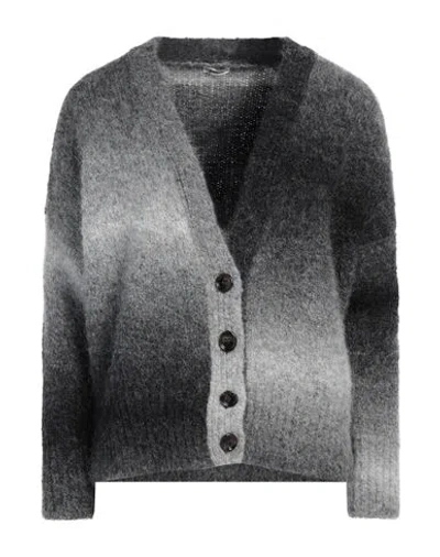 Aspesi Woman Cardigan Grey Size 2 Alpaca Wool, Polyamide
