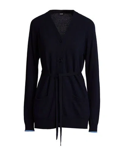 Aspesi Woman Cardigan Midnight Blue Size 2 Wool, Viscose, Polyamide, Cashmere