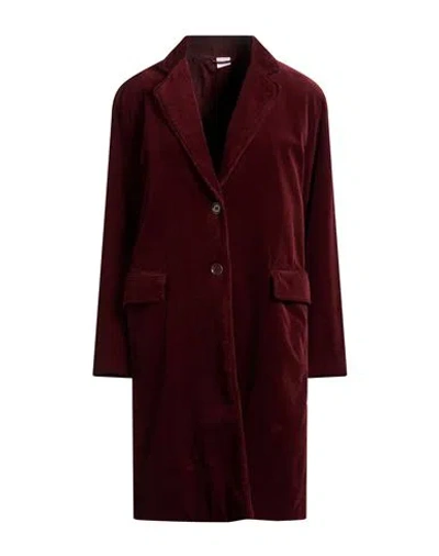 Aspesi Woman Coat Burgundy Size 8 Cotton In Red