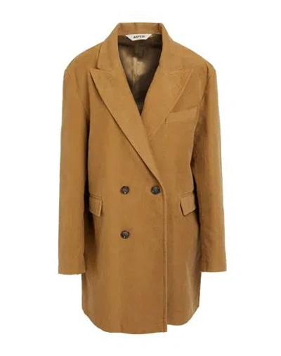 Aspesi Woman Coat Camel Size Xl Cotton