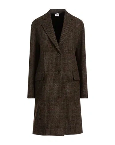 Aspesi Woman Coat Dark Brown Size 4 Wool