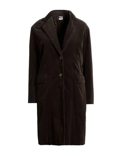Aspesi Woman Coat Dark Brown Size 8 Cotton