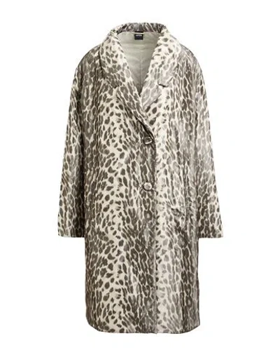 Aspesi Woman Coat Lead Size S Polyester, Silk In Brown